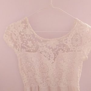 Lace Off- White Mini Dress